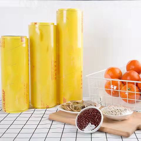 Soft Wrap Stretch Film Roll Food Heat Cling Shrink Pvc Film Transparent Moisture Proof Casting Dairy Milk Packaging Pvc Roll